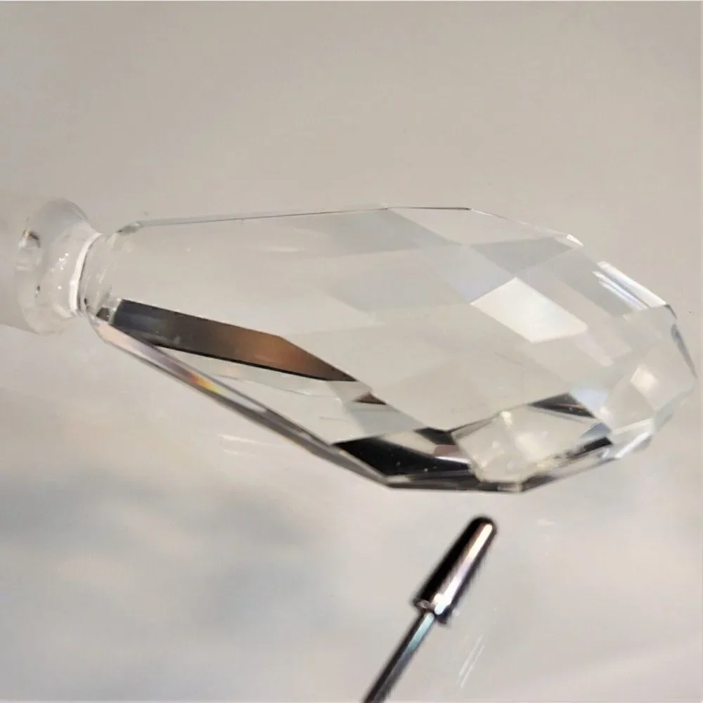 Vintage Large Clear Glass Faceted Bottle Decanter Stopper
